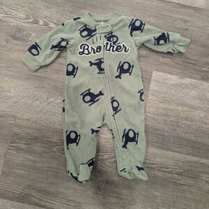Carter's Green and Navy Little Brother Footie - 3 Months